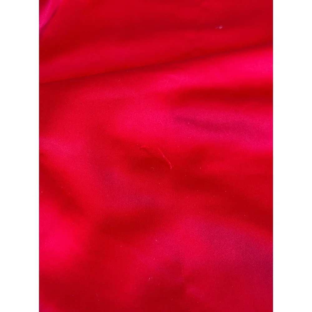 Natori Pajama Set 2‎ pc Large Red Satin Shirt Button Down Long Sleeve Pants ReAd